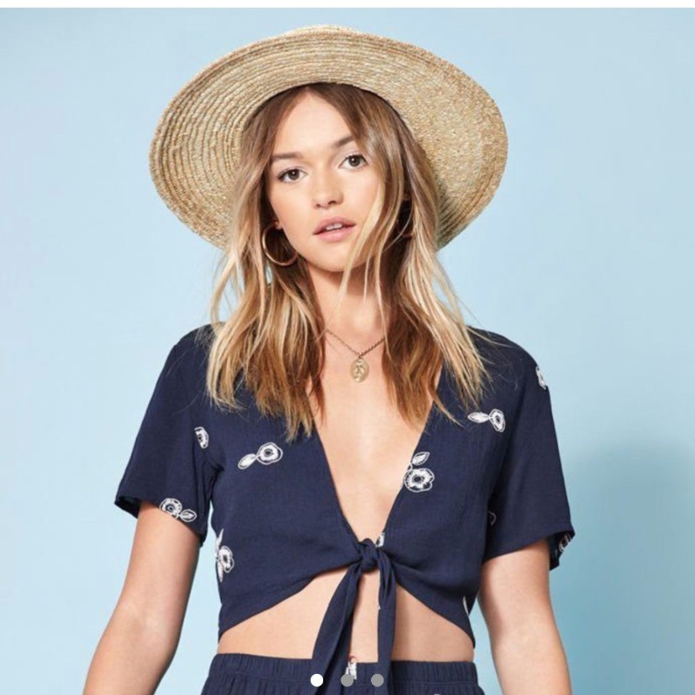 PACSUN front tie top in navy